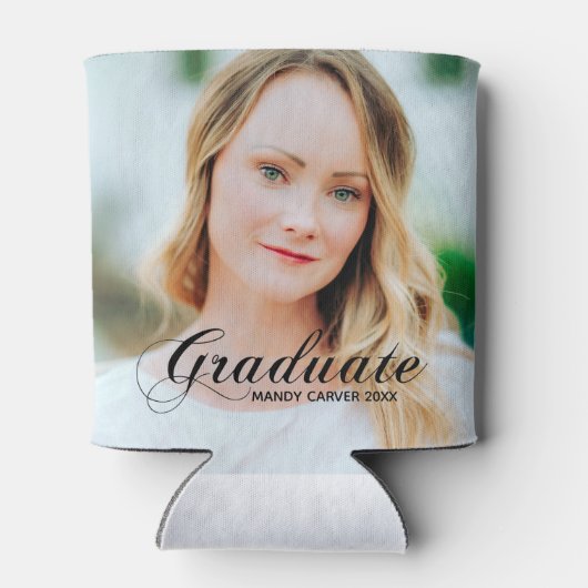 Elegant minimalistisch script Afstuderen Foto Part Blikjeskoeler (Achterkant)