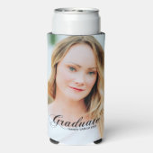 Elegant minimalistisch script Afstuderen Foto Part Seltzer Blikjeskoeler (Seltzer Achterkant)