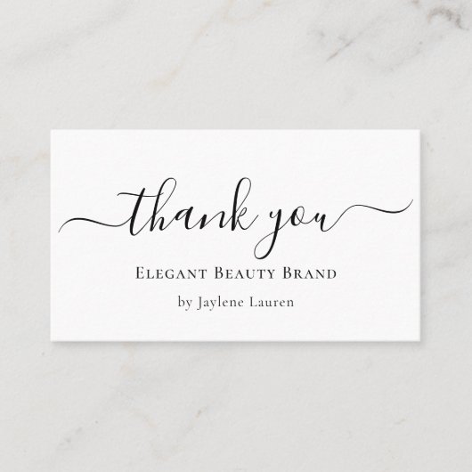 Elegant minimalistisch script bedankt visitekaartje (Voorkant)