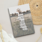 Elegant minimalistisch script Boho Photo baby show Kaart