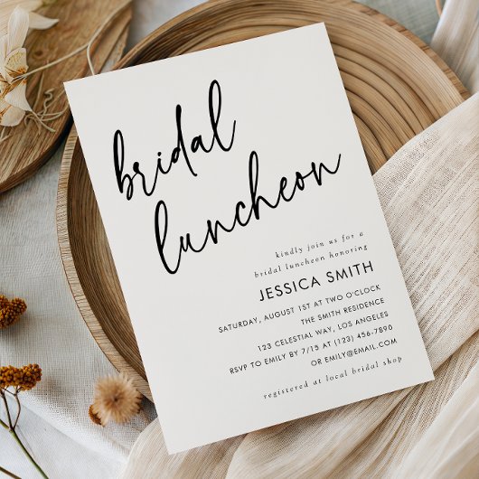 Elegant Minimalistisch Script Bruidslunch Kaart