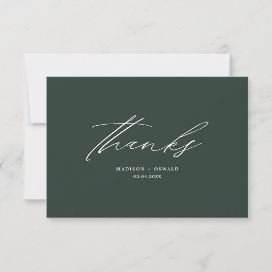 Elegant minimalistisch script bruiloft dankbaarhei bedankkaart (Voorkant)