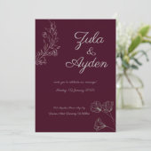 Elegant minimalistisch script bruiloft kaart (Staand voorkant)