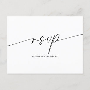 Elegant minimalistisch script bruiloft RSVP Briefkaart