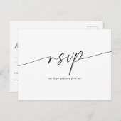 Elegant minimalistisch script bruiloft RSVP Briefkaart (Voorkant / Achterkant)