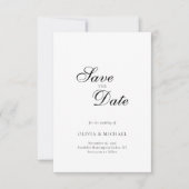 Elegant minimalistisch script bruiloft save the date (Voorkant)