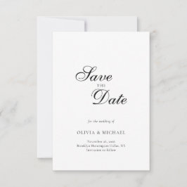 Elegant minimalistisch script bruiloft save the date
