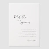 Elegant minimalistisch script bruiloft vellum uitnodigingen (Voorkant)