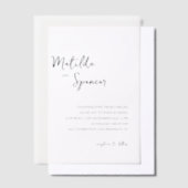 Elegant minimalistisch script bruiloft vellum uitnodigingen (Offset)