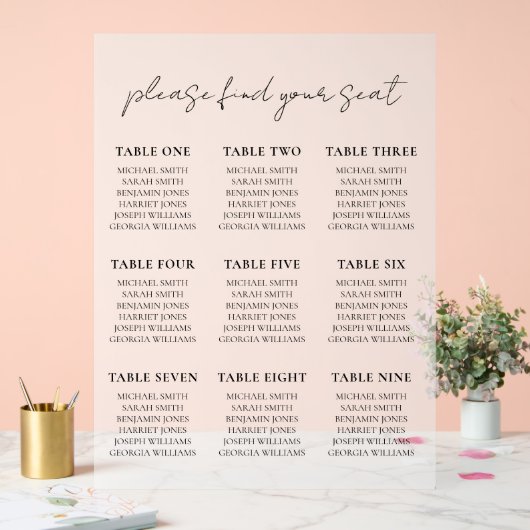 Elegant minimalistisch script bruiloft zitgrafiek acryl bord (Huwelijk)