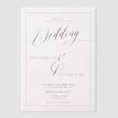Elegant minimalistisch script Classic Lijst bruilo Vellum Uitnodigingen (Voorkant)