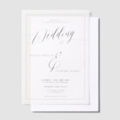 Elegant minimalistisch script Classic Lijst bruilo Vellum Uitnodigingen (Offset)