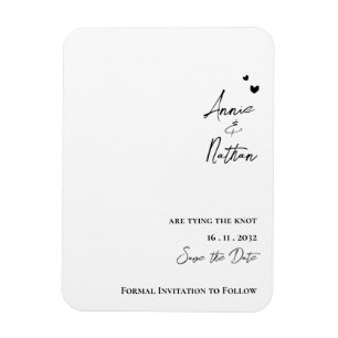Elegant minimalistisch script dat de knoopbruiloft magneet