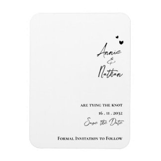 Elegant minimalistisch script dat de knoopbruiloft magneet