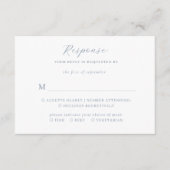 Elegant minimalistisch script Dusty Blue Wedding R Informatiekaartje (Voorkant)