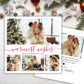 Elegant minimalistisch script foto's met kerstbekl feestdagenkaart