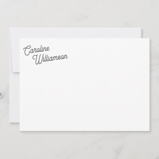 Elegant minimalistisch script gepersonaliseerd bri notitiekaartje (Voorkant)