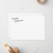 Elegant minimalistisch script gepersonaliseerd bri notitiekaartje (Voorkant / Achterkant in situ)