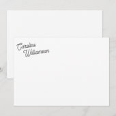 Elegant minimalistisch script gepersonaliseerd bri notitiekaartje (Voorkant / Achterkant)
