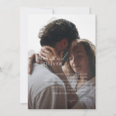 Elegant minimalistisch script getadde fotobruiloft kaart (Voorkant)