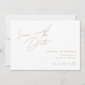 Elegant minimalistisch script Gold Save The Date (Voorkant)
