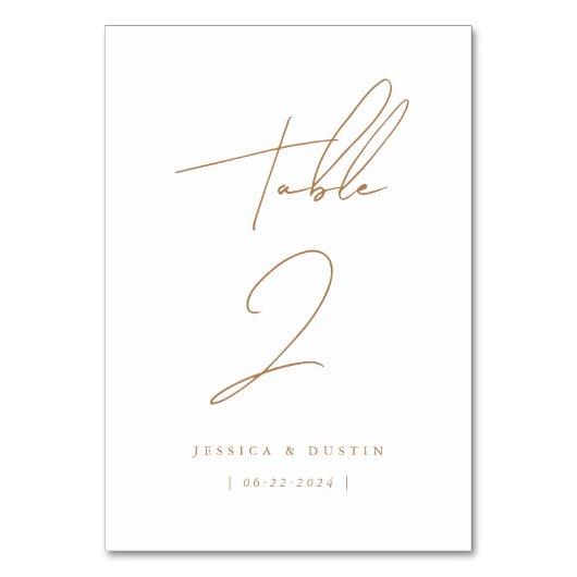 Elegant minimalistisch script Gold Wedding Kaart (Achterkant)