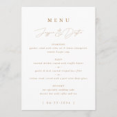 Elegant minimalistisch script Gold Wedding Menu (Voorkant)