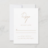 Elegant minimalistisch script Gold Wedding RSVP (Voorkant)