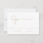 Elegant minimalistisch script Gold Wedding RSVP Kaartje (Voorkant)
