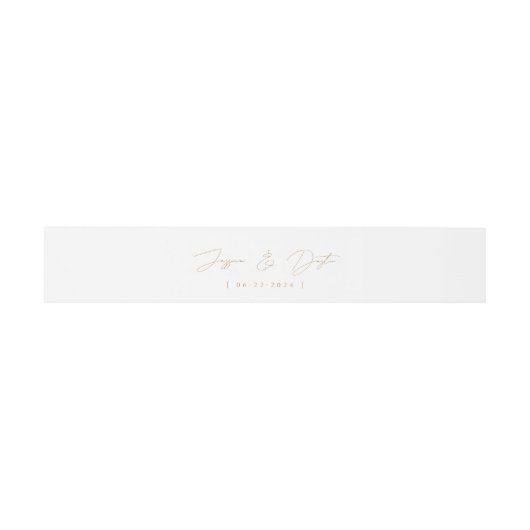 Elegant minimalistisch script Gold Wedding Uitnodigingen Wikkel (Vlak)
