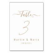 Elegant Minimalistisch Script Gouden Bruiloft Tafe Kaart (Achterkant)