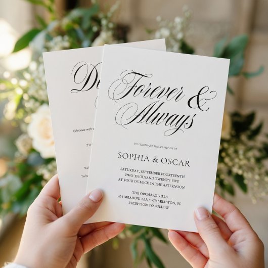 Elegant Minimalistisch Script Huwelijk Kaart