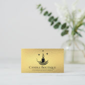 Elegant minimalistisch script Kaarsenmaker Gold fo Visitekaartje (Staand voorkant)