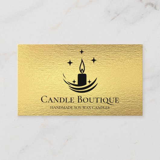 Elegant minimalistisch script Kaarsenmaker Gold fo Visitekaartje (Voorkant)