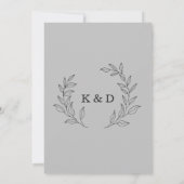 Elegant minimalistisch script Leaf Wedding Light G Kaart (Achterkant)