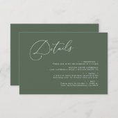 Elegant-minimalistisch script legant Wedding detai Informatiekaartje (Voorkant / Achterkant)