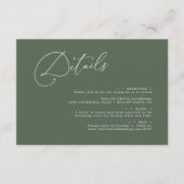 Elegant-minimalistisch script legant Wedding detai Informatiekaartje (Voorkant)