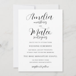 Elegant minimalistisch script moderne bruiloft kaart
