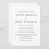 Elegant minimalistisch script moderne bruiloft kaart (Voorkant / Achterkant)