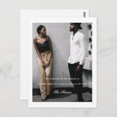 Elegant minimalistisch script Nieuwe adresfoto Briefkaart (Voorkant / Achterkant)