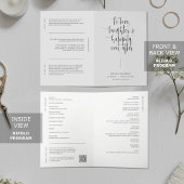 Elegant minimalistisch script QR Code Wedding vouw Programma