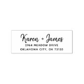 Elegant Minimalistisch Script Retouradres voor Huw Rubberstempel (Afrduk)