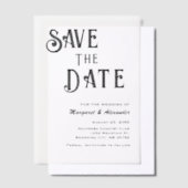 Elegant minimalistisch script Sla de trouwdatum op Vellum Uitnodigingen (Offset)