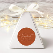 Elegant minimalistisch script terracotta Afstudere Ronde Sticker