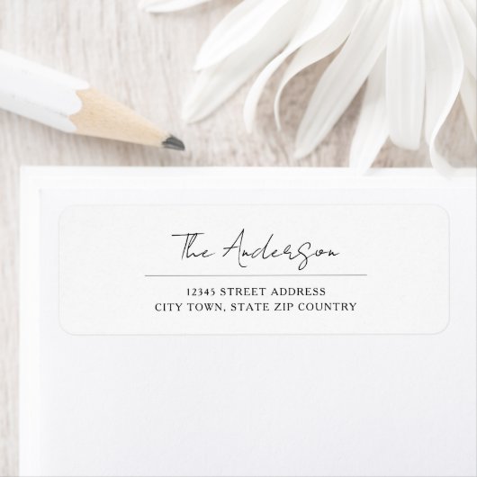 Elegant Minimalistisch Script Trouwadreslabel Etiket (Insitu)