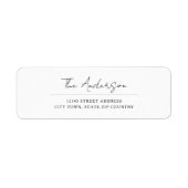 Elegant Minimalistisch Script Trouwadreslabel Etiket (Voorkant)