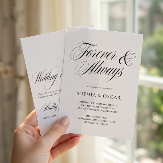 Elegant Minimalistisch Script Trouwboekje Voor Alt Kaart