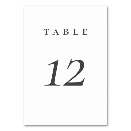 Elegant minimalistisch script Trouwtafelnummer Kaart (Achterkant)