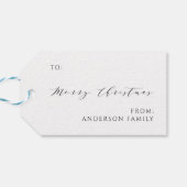 Elegant minimalistisch script Vrolijk kerstgezin Cadeaulabel (Achterkant Horizontaal)