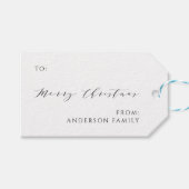 Elegant minimalistisch script Vrolijk kerstgezin Cadeaulabel (Voorkant (Horizontaal))